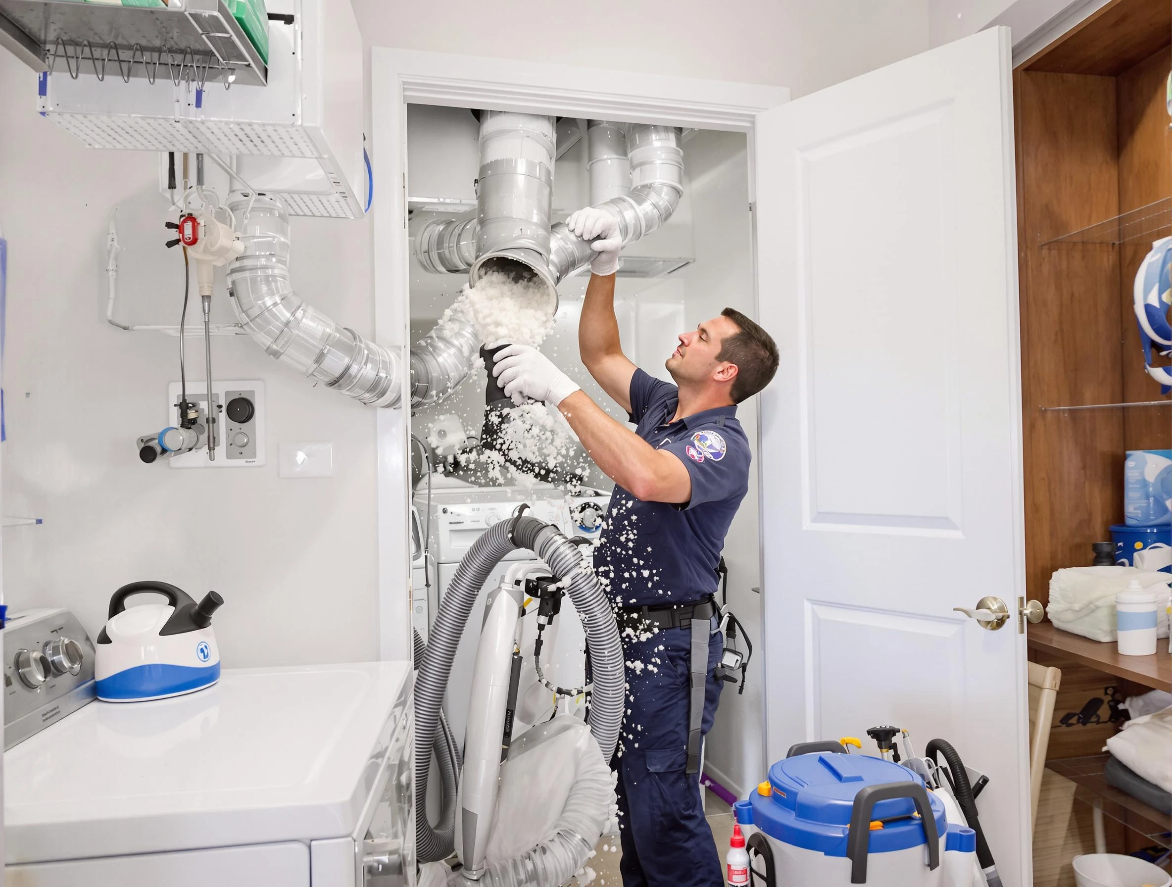 Paradise Hills Dryer Vent Cleaning technician delivering thorough residential dryer vent cleaning service in Paradise Hills